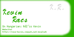 kevin racs business card